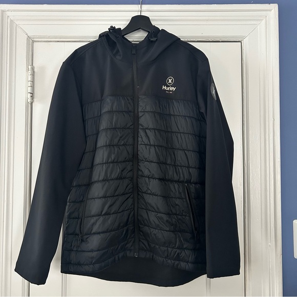 Hurley Other - Hurley Men's Softshell Hybrid Quilted Puffer Jacket - Black Size Large